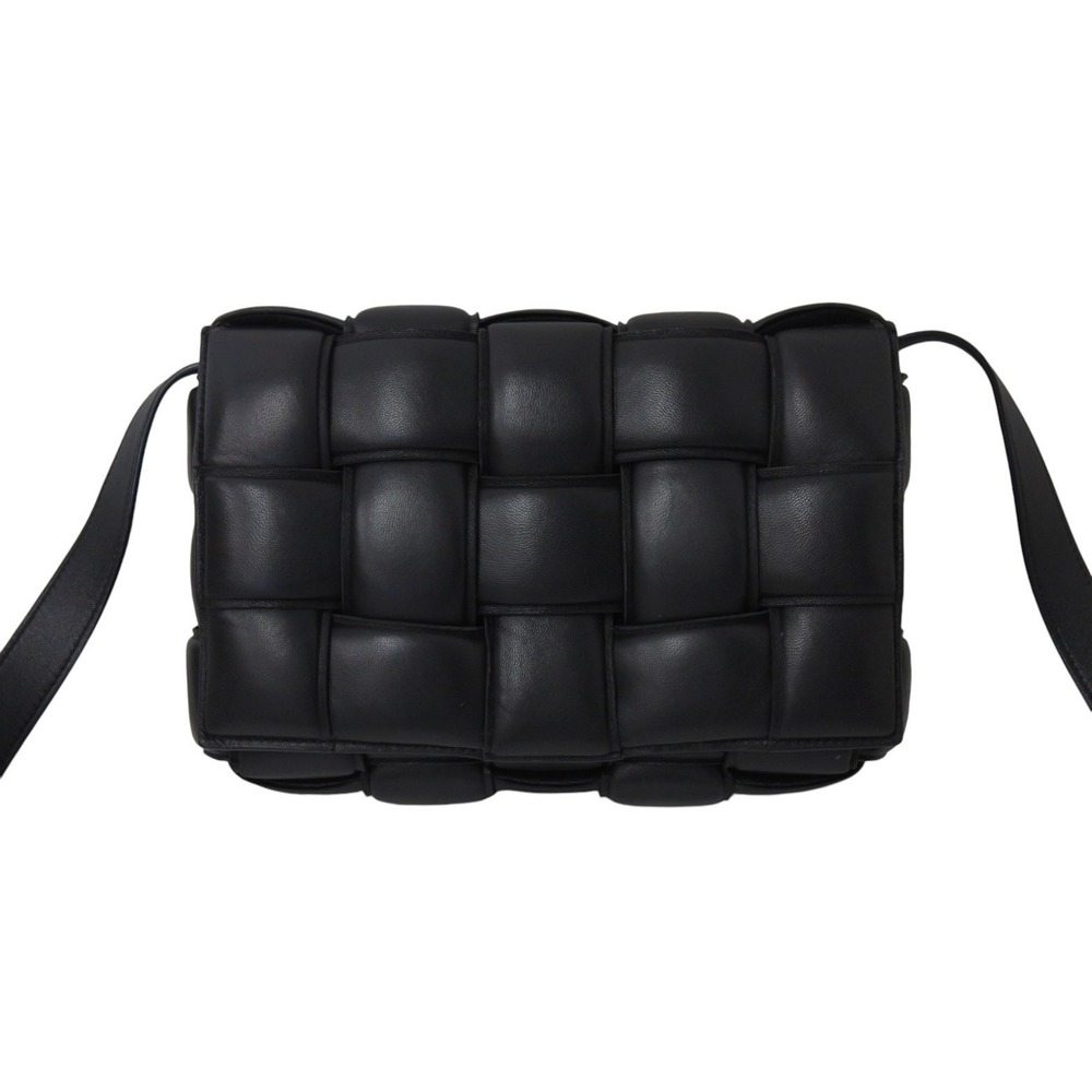Bottega Veneta Lamb Bag Leather Shoulder Padded Black Cassette